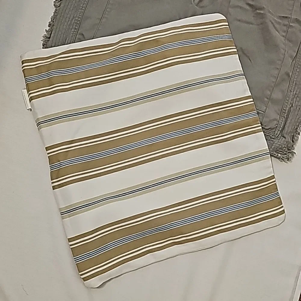 - 2 Pottery barn striped/gray pillow cases
